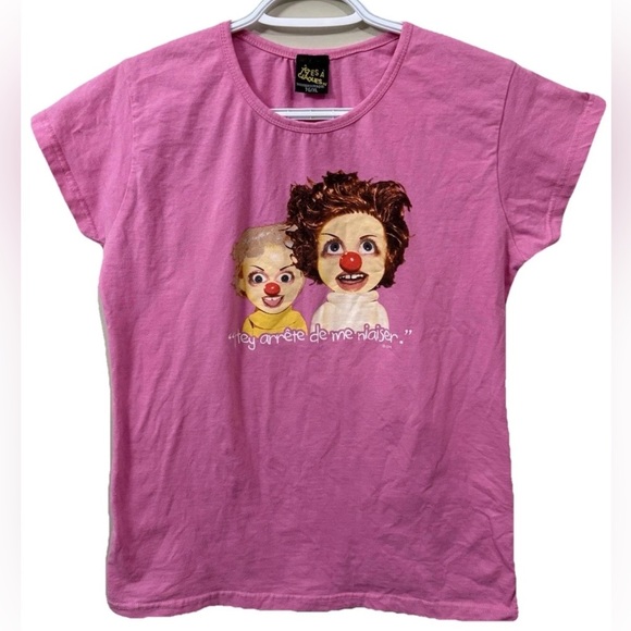 Pink Short Sleeve Tee “Tete a Claques” tv show Graphic Design - Picture 1 of 5